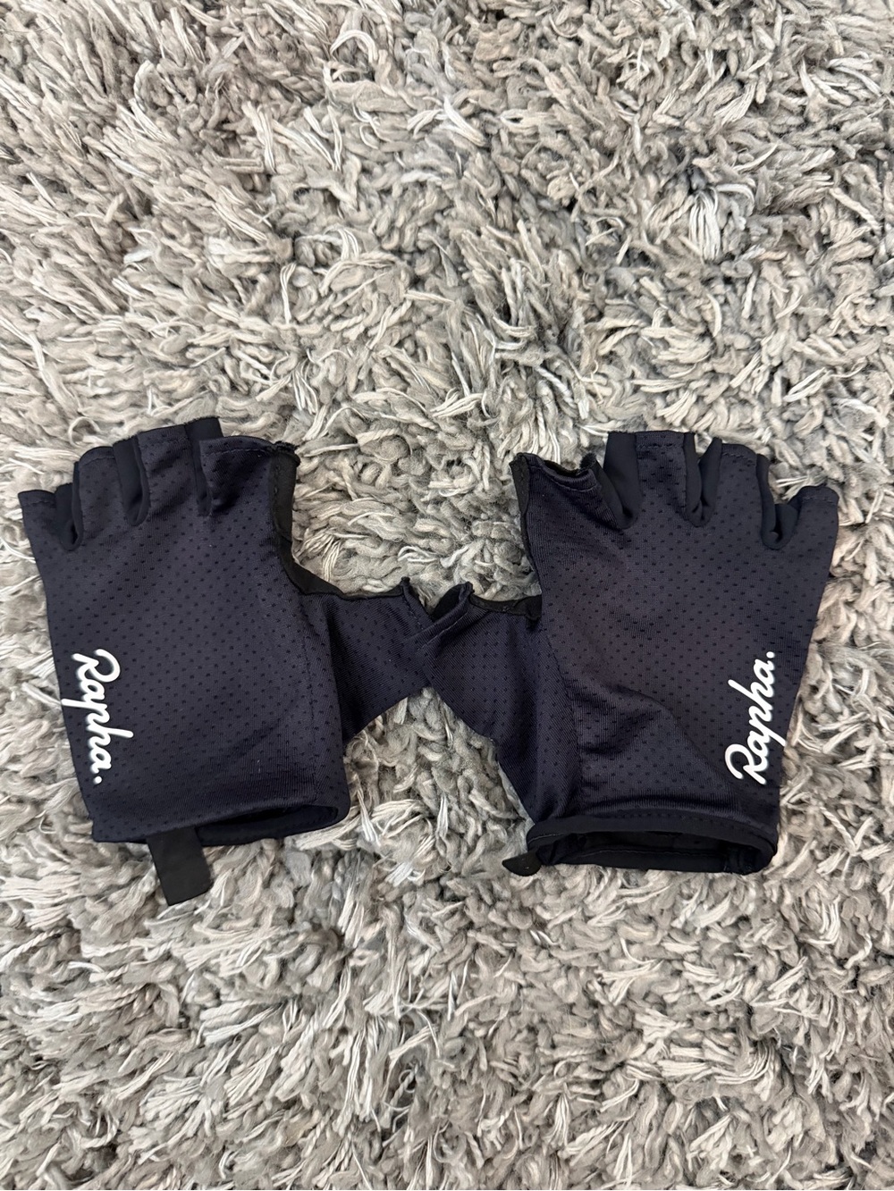 Rapha Black Core Mitts with White Logo, unisex,size S